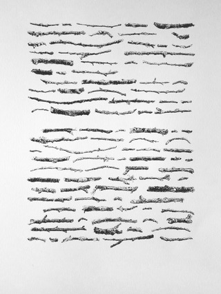 ''Correspondance'', 2022, pierre-noire, 40x55 cm